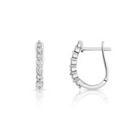 Boucles d'oreilles or 750 blanc diamant