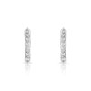 Boucles d'oreilles or 750 blanc diamant - vue VD1