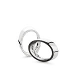 Bague or 750 blanc diamants noirs traités et diamants blancs - vue 1