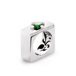 Bague or 750 blanc Tsavorite et diamant - vue 1