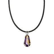 Collier or 750 blanc amétrine et diamant