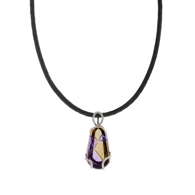 Collier or 750 blanc amétrine et diamant - vue 1