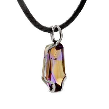 Collier or 750 blanc amétrine et diamant - vue D1
