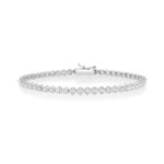 Bracelet or 750 blanc diamants 18 cm - vue D1