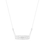 Collier or 750 blanc diamant - vue 1