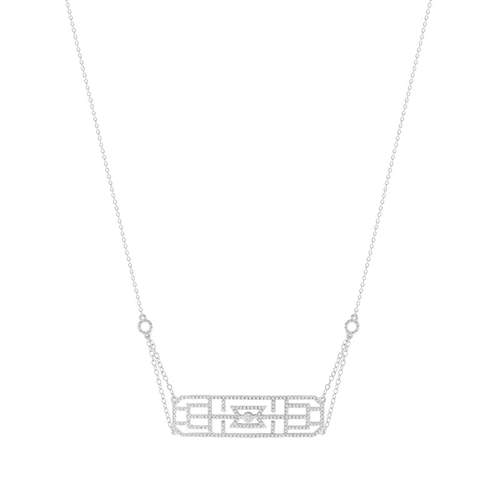 Collier or 750 blanc diamant