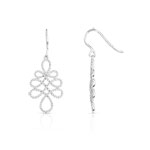 Boucles d'oreilles or 750 blanc diamant - vue 1