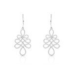 Boucles d'oreilles or 750 blanc diamant - vue D1