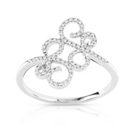 Bague or 750 blanc diamant
