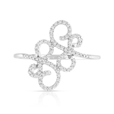 Bague or 750 blanc diamant - vue V3