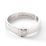 Bague Mon Amour or 750 blanc diamant et rubis - vue 3