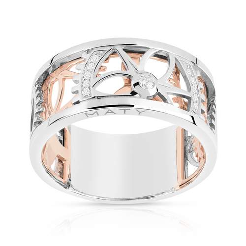 Ring Vesontio 2 gold 750 diamonds 0.06 carat