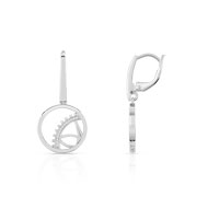 Boucles d'oreilles Vesontio or 750 blanc diamant