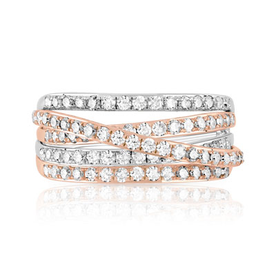 Bague 2 ors 750 diamant - vue V3