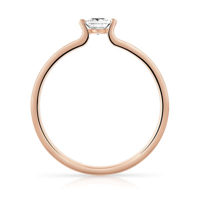 Bague or 750 rose diamant - vue V2