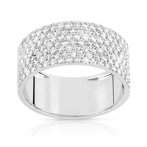 Bague or 750 blanc diamant
