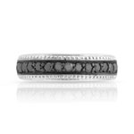 Bague or 750 blanc diamants noirs traités - vue 3