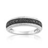 750 white gold ring with treated black diamonds - view Vporté 1