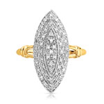 Bague 2 ors 750 marquise diamants - vue 3