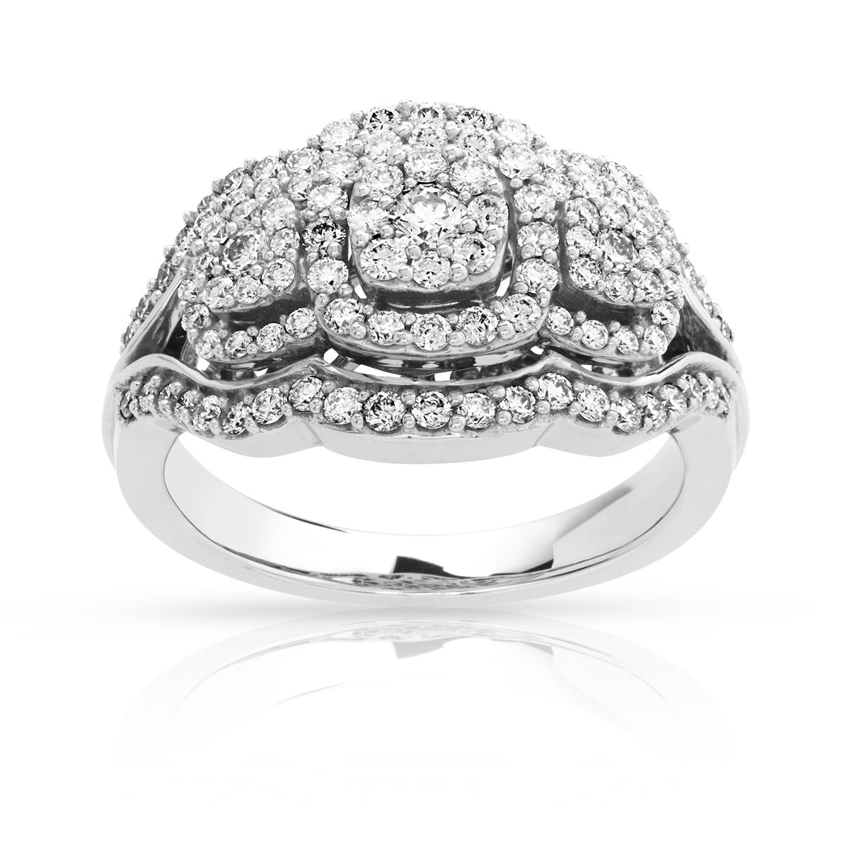 Bague or 750 blanc diamant - Femme - Bague | MATY