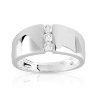 Bague or 750 blanc diamant