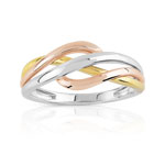 Bague 3 ors 750 anneaux entrelacés - vue 1
