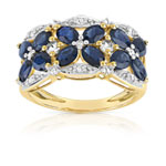 Bague or 750 2 tons papillons saphirs et diamants - vue 1