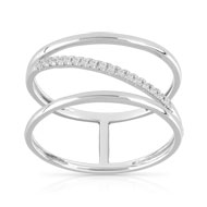 Bague or 750 blanc diamant