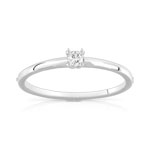 Solitaire or 750 blanc diamant 0.08 carat - vue 1