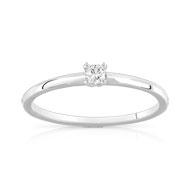 Bague solitaire or 750 blanc diamant