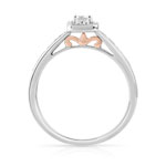 Ring 2 gold 750 square diamonds - view 2