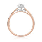 Bague 2 ors 750 carrée diamants - vue 2