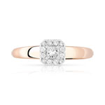 Bague 2 ors 750 carrée diamants - vue 3