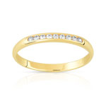 Alliance or 375 jaune diamants 2 mm - vue 1