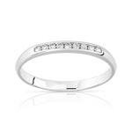 Alliance or 375 blanc diamants 2 mm - vue 1