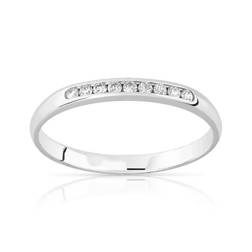 Alliance or 375 blanc diamants 2 mm