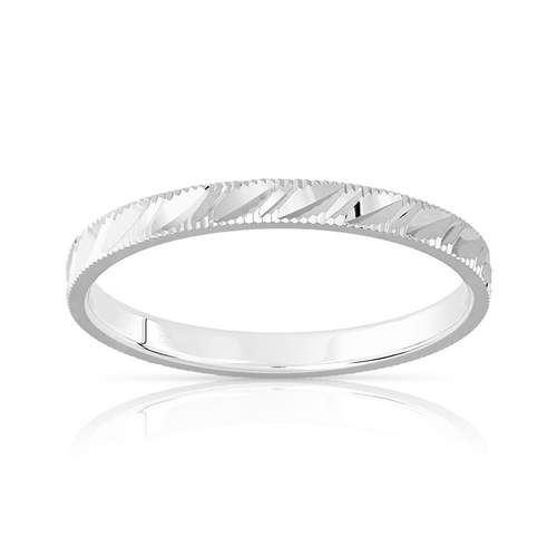 Alliance or 375 blanc facetté 2 mm