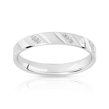 Alliance or 375 blanc facetté 3 mm