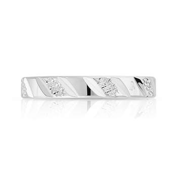 Alliance or 375 blanc facetté 3 mm