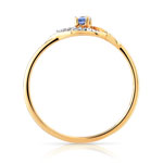 Bague or 375 2 tons saphir et zirconias - vue 2