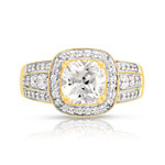 Bague or 375 2 tons carrée zirconias - vue 3