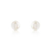 Boucles d'oreilles or 375 jaune cabochons perles de culture de Chine - vue VD1