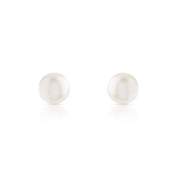 Boucles d'oreilles or 375 jaune cabochons perles de culture de Chine
