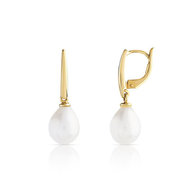 Boucles d'oreilles or 375 jaune perle de culture de chine