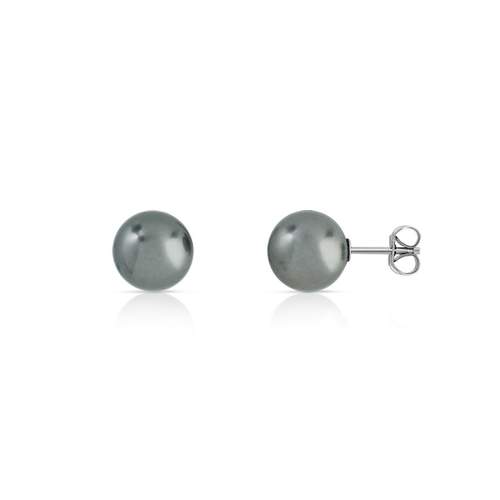 Boucles d'oreilles or 375 blanc perles de cultures de Tahiti