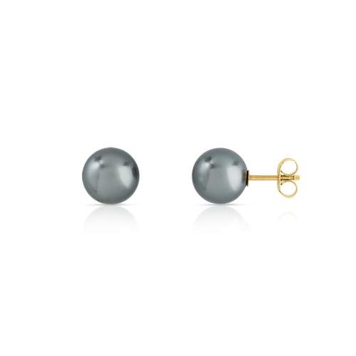 Earrings 375 yellow gold Tahitian cultured pearls