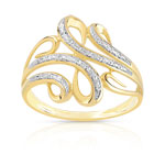 Bague or 375 2 tons diamants - vue 1