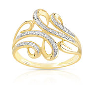 Bague or 375 2 tons diamant