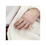 Bague or 375 2 tons diamants - vue porté 2