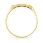 Chevalière or 375 2 tons rectangle diamant - vue 2